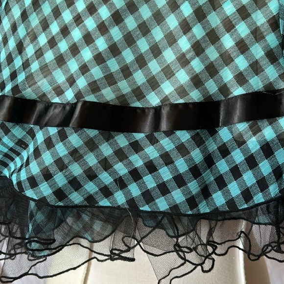 Junior Party Dress Mini Skirt with Ruffles Rouche Tulle Ribbon Junior Size L - Picture 7 of 8